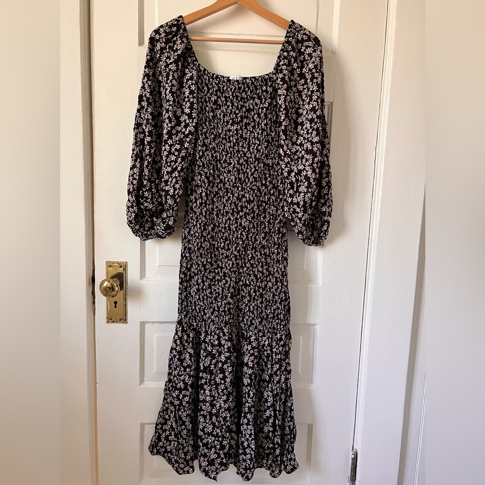 MLM Label Clouds Midi Dress Rouched Maternity-Friendly XS
